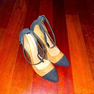 Black high heel tiny strap